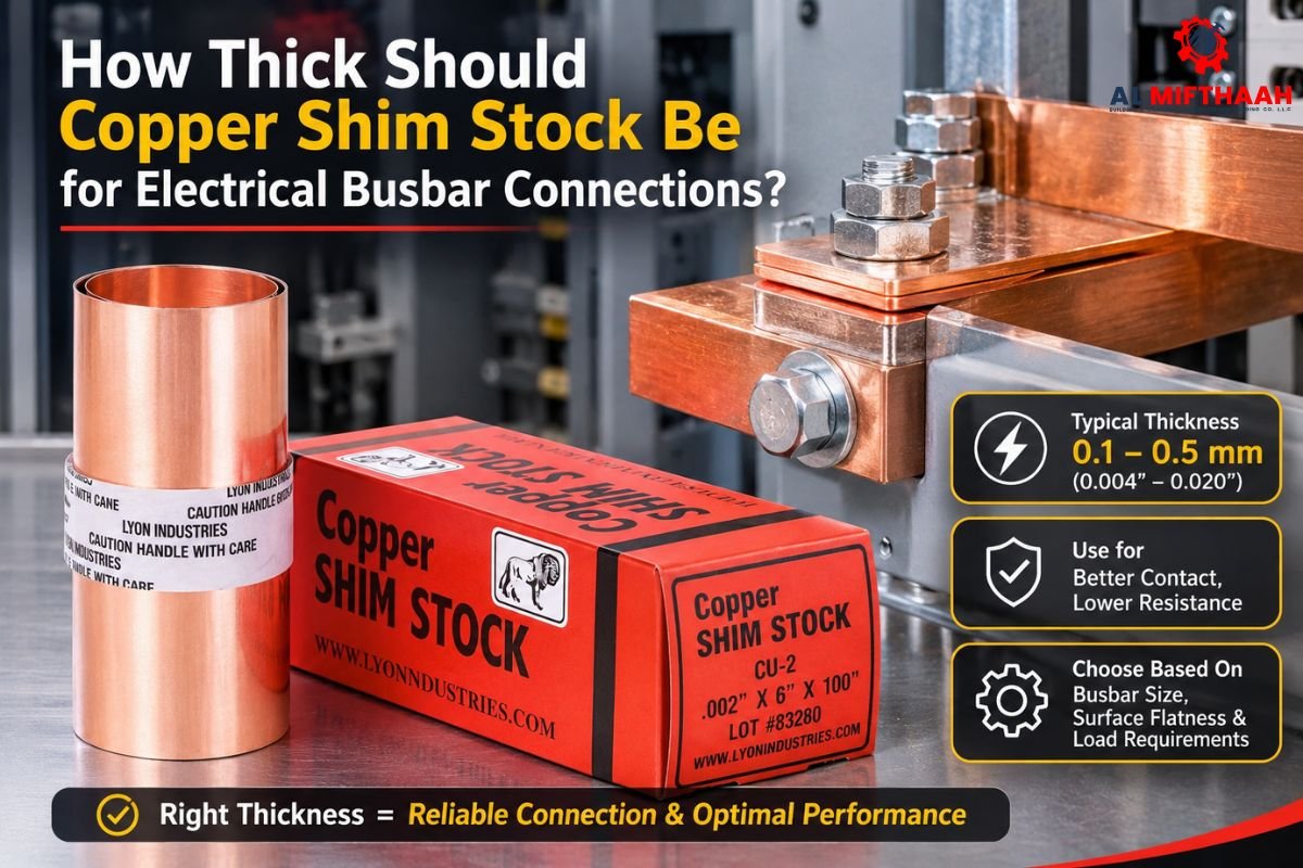 How Thick Should Copper Shim Stock Be for Electrical Busbar Connections?